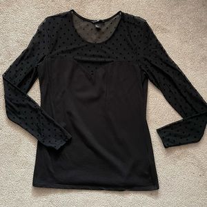 H&M Black Long Sleeve Top Large